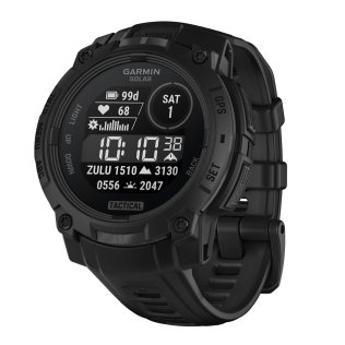 Garmin® Instinct® 3 Tactical Edition 45-mm Solar GPS Smartwatch with Black Silicone Band