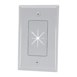 DataComm Electronics 1-Gang Split Cable Plate with Flexible Opening, Ultra White (1 Pack)