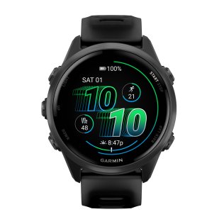 Garmin® Forerunner® 570 GPS Smartwatch with 42-mm Case, Bluetooth®, AMOLED, Health/Fitness, Navigation, Music, 5 ATM (Slate Gray/Black)