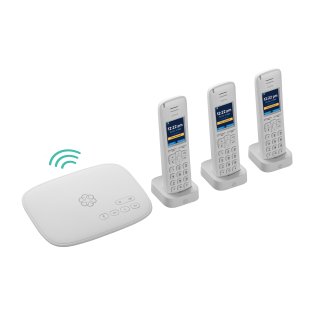 Ooma® VoIP Home Phone Service Bundle with Telo™ Air 2 Wi-Fi® Adapter, 3 Cordless HD3 Handsets (Expandable), and Phone Service