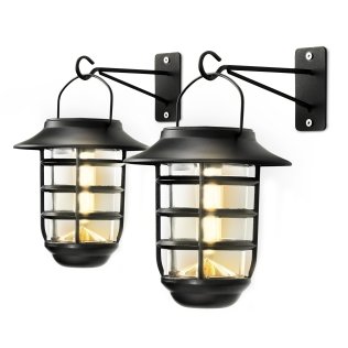 Home Zone Security® Solar-Powered Wall-Hanging Lights with Brackets, ELJ6792V, 2 Count
