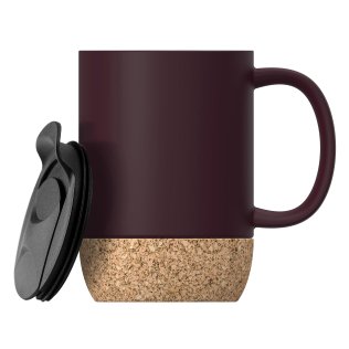ASOBU® Ceramic 12-Oz. Mug with Cork Base (Burgundy)