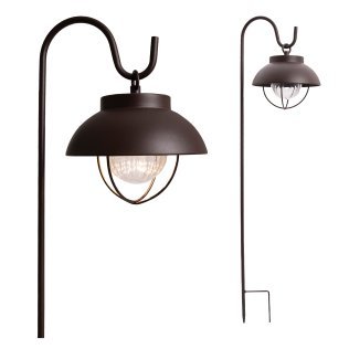 Home Zone Security® 15-Lumen Solar Farmhouse-Style LED Metal Garden Hanging Lantern, Bronze, 2 Pack