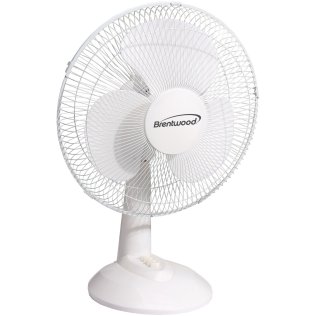 Brentwood® Kool Zone 12-In. 3-Speed 32-Watt Oscillating Desk Fan