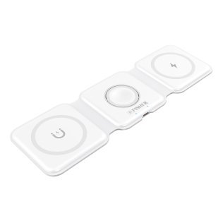 FISHER® Tech Essentials 15-Watt 3-in-1 Foldable Wireless Charging Pad (White)