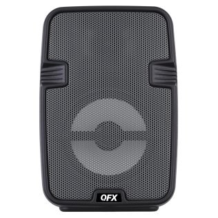 QFX® Portable Bluetooth® Speaker with LED Party Lights, FM Radio, and Microphone Input, True Wireless, BT-60 (Charcoal)