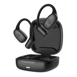 Raycon® Essential Bluetooth® Open-Ear Earbuds with Mic, Earhooks, and Charging Case, DSP, up to 36 Hours Play Time, IPX5 Waterproof (Carbon Black)
