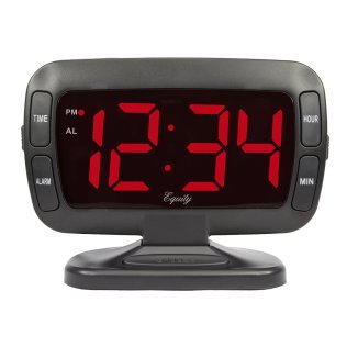 Equity by La Crosse® Digital 1.8-In. Red-LED Adjustable-Tilt Alarm Clock with Dimmer Switch and Battery Backup, 30016