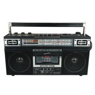 Supersonic® Retro Bluetooth® Cassette/AM/FM/Shortwave Boom Box, SC-3201BT (Black)