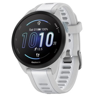 Garmin® Forerunner® 165 Music Running Smartwatch with 43-mm Fiber-Reinforced Polymer Bezel and Silicone Strap (Mist Gray/Whitestone)