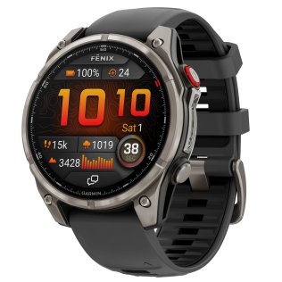 Garmin® fēnix 8 Pro AMOLED Sapphire Multisport 47-mm GPS Watch with InReach® Technology and Silicone Band (Graphite/Black)
