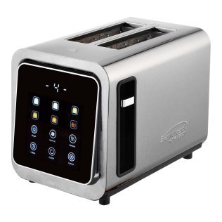 Brentwood® 2-Slice 1,100-Watt Touch-Screen Digital Toaster with Extra-Wide Slots, Stainless Steel