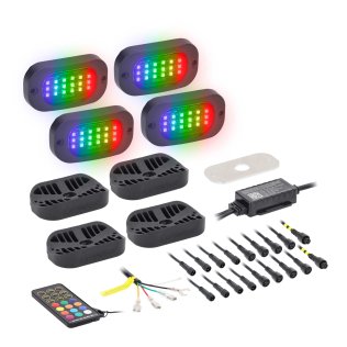 Heise LED Lighting Systems® Chasing Lights Series Wide-Angle Rock Light Kit with Controller (4 Pack)
