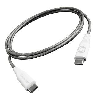 cellhelmet® Braided USB-C® to USB-C® Charge and Sync Round Cable, Gray (3 Ft.)