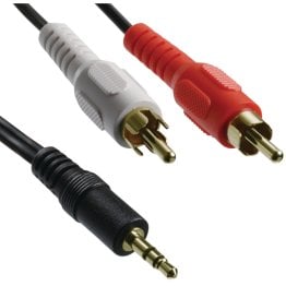 Axis™ Y-Adapter with 3.5mm Stereo Plug to 2 RCA Plugs, 6ft