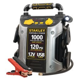 STANLEY® 1,000-Amp-Peak 12-Volt Rechargeable Jump Starter with Air Compressor, J5C09