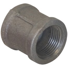 1/2" x 1/2" Black Malleable Banded Coupling