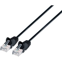 Intellinet Network Solutions® CAT-6 U/UTP Slim Network Patch Cable with Snagless Boots (5 Ft.; Black)