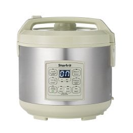 Starfrit® 14-Cup Low-Carb Electric Rice Cooker, Green/Gray - with 7 Presets