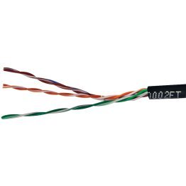 Vericom® CAT-5E U/UTP Solid Riser CMR Cable, 1,000 Ft. (Black)