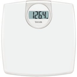 Taylor® Precision Products LCD Readout 330-lb Capacity White Bathroom Scale