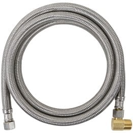 Certified Appliance Accessories Braided Stainless Steel Dishwasher Connector with Elbow, 4ft
