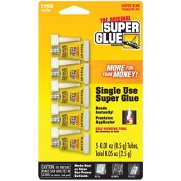 The Original SuperGlue® Single-Use Super Glue Mini Tubes, 5 Count
