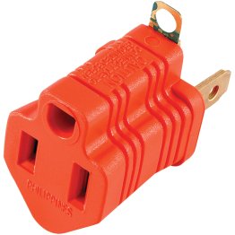 GE® Polarized Grounding Adapter Plug, Orange, 2 Count, 14404