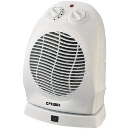 Optimus 4-Settings 1,500-Watt-Max Portable Oscillating Fan Heater with Thermostat