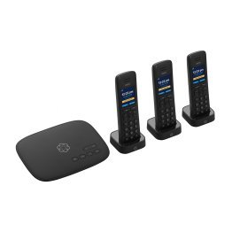 Ooma® Telo™ IP Access Point Home Phone Service Bundle with 3 HD3 Cordless Handsets and Premier Subscription