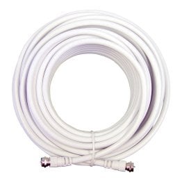 Wilson Electronics RG6 F-Male to F-Male Low-Loss Coaxial Cable, White (20 Ft.)