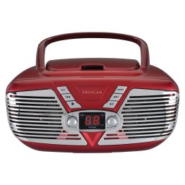 Proscan® Retro-Style CD/Radio Boom Box, PRCD211, Red