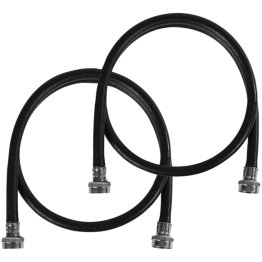 Certified Appliance Accessories 2 pk Black EPDM Washing Machine Hoses, 4ft