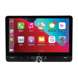 Dual® DCPA1013 10.1-In., Car In-Dash Unit, Single-/Double-DIN Media Player with Touch Screen, Bluetooth®, Apple CarPlay®, and Android Auto™