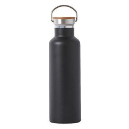 Elemental® Classic Stainless Steel 25-Oz. Water Bottle Thermos with Screw-on Lid and Metal Ring (Black)