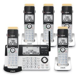 VTech® 5-Handset Expandable Cordless Phone with Bluetooth® Connect to Cell™, Smart Call Blocker, and Answering System