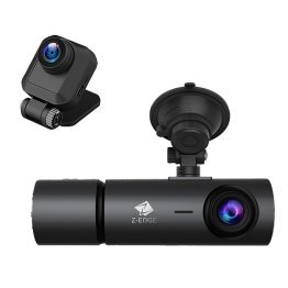 Z-EDGE™ T3P Triple Car Cameras for 4K Front, and 1080p Inside and Rear, 3-Channel Touch-Screen Dash Camera with Wi-Fi® and GPS