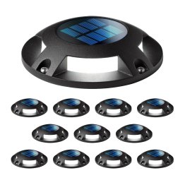 Home Zone Security® 12-Pack Outdoor Solar Deck Light, Black, 20 Lumens