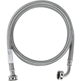 Certified Appliance Accessories® Braided Stainless Steel Washing Machine Hose with Elbow, 4ft