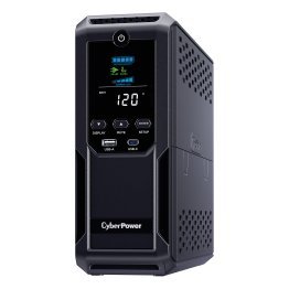 CyberPower® 12-AC Outlet, 2-USB, and LAN/Coax 900-Watt/1,500-VA Intelligent LCD UPS Tower with 1,500-Joules Surge Protection and AVR, 6-Ft. Cord
