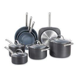 BLACK+DECKER™ 12-Piece Ceramic and Aluminum Cookware Set, Gray
