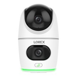 Lorex® Wi-Fi® 2K Dual-Lens Pan-Tilt-Digital Zoom Indoor Security Camera with Person and Animal Detection, White, W463AQD-E