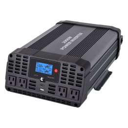 Technaxx® 4-AC Outlet and 2-USB Port 2,000-Continuous-Watt TE22 Pure Sine Wave Vehicle Power Inverter with Battery Connection Cables, 5045