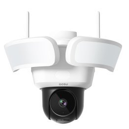 aosu Floodlight Cam Pro 360° PTZ Motion-Sensing Wi-Fi® AI-Smart 3K Security Camera with 2 Wired Integrated LED Flood Lights, 2,600 Lumens