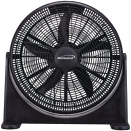 Brentwood® Kool Zone F-20BKR 20-In. 3-Speed High-Velocity Air-Circulator Floor Fan, Black