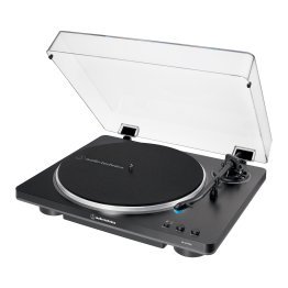 Audio-Technica® 2-Speed Belt-Drive Automatic Turntable with 45 RPM Adapter, Switchable Preamp, 3-Piece Chassis, RCA Out, AT-VM95 Stylus (Black/Gray)