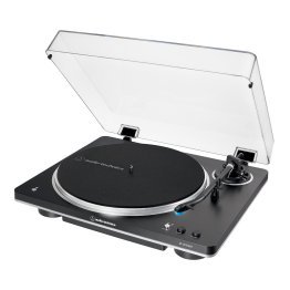 Audio-Technica® 2-Speed Belt-Drive Fully Automatic Turntable with Bluetooth®, aptX™, 45 RPM Adapter, Switchable Preamp, and RCA Out (Black/Silver)
