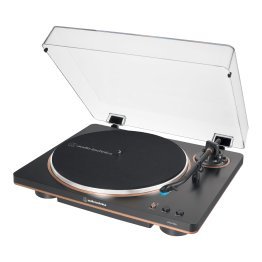 Audio-Technica® 2-Speed Belt-Drive Automatic Turntable with 45 RPM Adapter, Switchable Preamp, 3-Piece Chassis, RCA Out, AT-VM95 Stylus (Black/Bronze)
