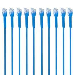 Intellinet Network Solutions® CAT-6 U/UTP FlexiBoot Slim Network Patch Cable, 10 Pack (1 Ft.; Blue)