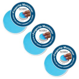 Nadex™ Coins Non-Slip Cash-Counting Fingertip Moistener Pads, 3 Pack, Blue
